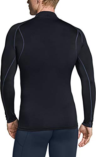 Men's Thermal Long Sleeve Compression Shirts, Mock/Turtleneck Winter Sports Running Base Layer Top