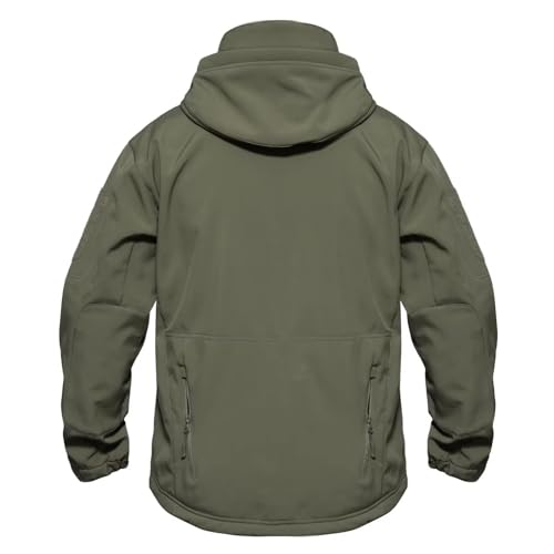 Men's Tactical Jacket 7 Pockets Performance Fleece Lined Water Resistant Ski Snow Soft Shell Winter Coats