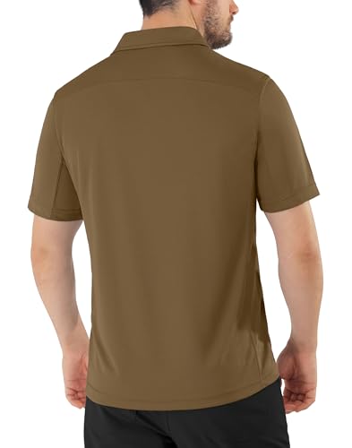 Men's Polo Shirts Quick Dry Performance Tactical Shirt Collared Golf Shirts Short Sleeve Casual Work Polos