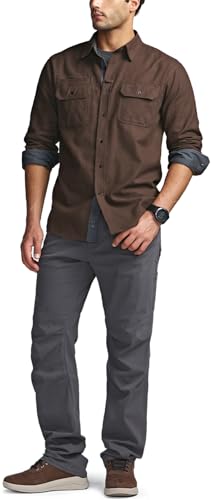 Men's Flannel Button Down Shirts, Soft Cotton Plaid Long Sleeve Tactical Work Shirt, Warm Outdoor Essential with Pocket