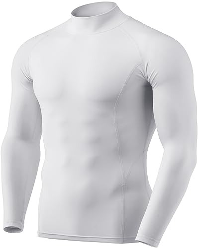 Men's Thermal Long Sleeve Compression Shirts, Mock/Turtleneck Winter Sports Running Base Layer Top
