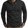 Men's Quarter Zip Utility Fleece Pullover, Outdoor Casual Thermal Sweater, Chest Zipper Pocket, Mock Neck Long Sleeve