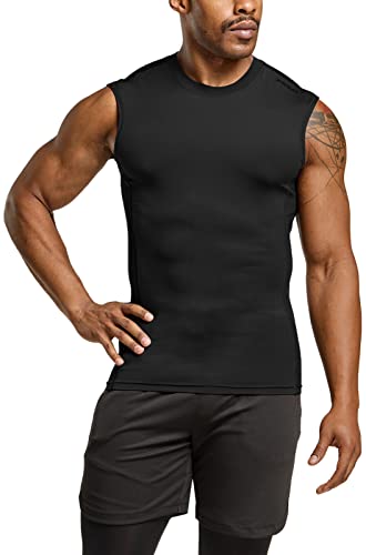 Men's Sleeveless Workout Shirts, Dry Fit Running Compression Cutoff Shirts, Athletic Training Tank Top