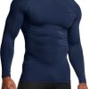 Men's UPF 50+ Mock Long Sleeve Compression Shirts, Athletic Workout Shirt, Base Layer for Water Sports