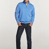 Men's Quarter Zip Thermal Fleece Lined Sweater, Winter Lightweight Soft Pullover Collar Sweatshirt