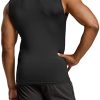 Men's Sleeveless Workout Shirts, Dry Fit Running Compression Cutoff Shirts, Athletic Training Tank Top