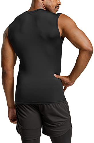 Men's Sleeveless Workout Shirts, Dry Fit Running Compression Cutoff Shirts, Athletic Training Tank Top