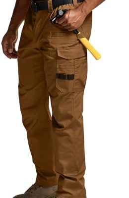 Men's Quick Dry Work Pants, Water Resistant Outdoor Tactical Pants, Lightweight Stretch Cargo Hiking Pants