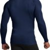 Men's UPF 50+ Mock Long Sleeve Compression Shirts, Athletic Workout Shirt, Base Layer for Water Sports