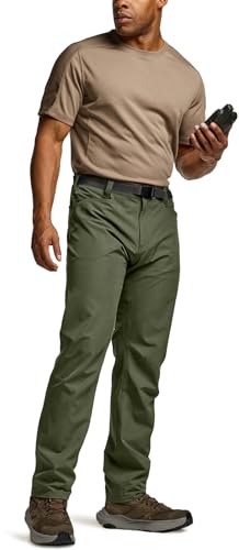 Men's Quick Dry Tactical Pants, Water Resistant Outdoor Pants, Lightweight Stretch Cargo Work Hiking Pants