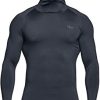 Men's Thermal Compression Shirts Hoodie with Mask, Long Sleeve Winter Sports Base Layer Top, Active Running Shirt