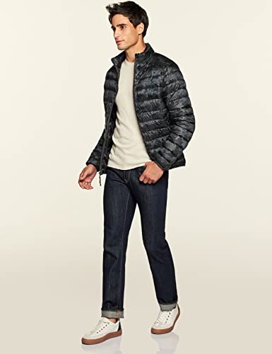 Men's Lightweight Packable Accent Puffer Jacket, Water-Resistant Winter Jackets