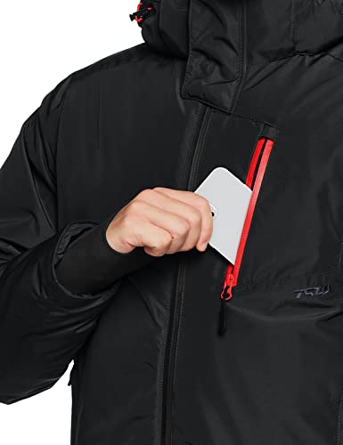 Men's Winter Ski Jacket, Waterproof Warm Insulated Snow Coats, Cold Weather Windproof Snowboard Jacket with Hood