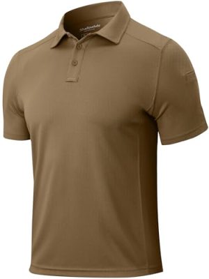 Men's Polo Shirts Quick Dry Performance Tactical Shirt Collared Golf Shirts Short Sleeve Casual Work Polos