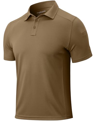 Men's Polo Shirts Quick Dry Performance Tactical Shirt Collared Golf Shirts Short Sleeve Casual Work Polos