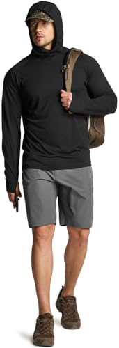 Men's UPF50+ Sun Protection Shirts, Quick Dry Long Sleeve Rash Guard, Athletic Running Workout Fishing Cooling Shirts