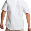 Men's Performance Fishing Shirt, Outdoor Recreation Short Sleeve Shirt, UPF 50+ Breathable Button Down Shirts