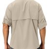 Men's Sun Protection Fishing Shirts Lightweight Long Sleeve UPF 50+ Travel Work Hiking Shirts with Pockets