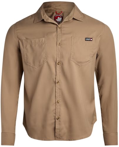Men's Button Down Shirt - Breathable Mesh Lined Casual Ripstop Long and Short Sleeve Shirt (Sizes: S-XXL)