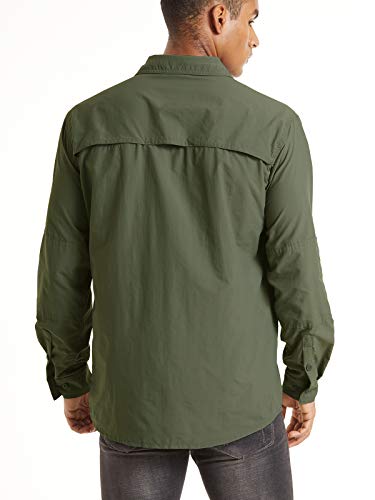 Fishing Shirt for Men, Long Sleeve Shirt Quick Dry Fit, Tactical Shirt Button Up, Work Shirt Lightweight Safari