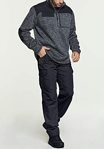 Men's Thermal Fleece Half Zip Pullover, Winter Outdoor Warm Sweater, Lightweight Long Sleeve Sweatshirt