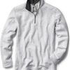 Men's Thermal Fleece Quarter Zip Sweater, Outdoor Lightweight Long Sleeve Pullover, Casual Mock Neck Polo Sweaters