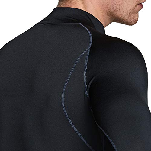 Men's Thermal Long Sleeve Compression Shirts, Mock/Turtleneck Winter Sports Running Base Layer Top