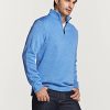Men's Quarter Zip Thermal Fleece Lined Sweater, Winter Lightweight Soft Pullover Collar Sweatshirt