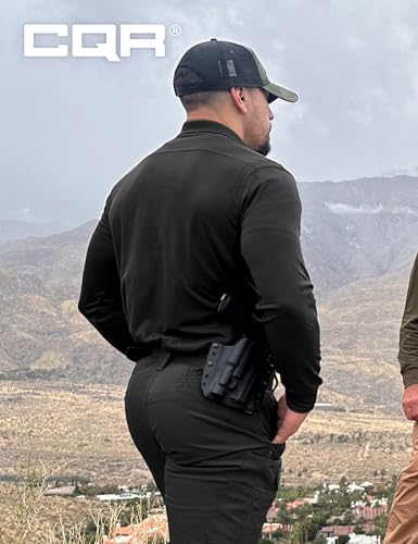 Men's Polo Shirt, Long Sleeve Tactical Shirts, Outdoor UPF 50+ Pique Shirt, Dry Fit Lightweight Golf Shirts