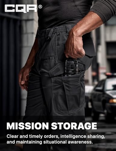 Men's Flex Stretch Tactical Pants, Water Resistant Ripstop Cargo Pants, Lightweight EDC Outdoor Work Hiking Pants