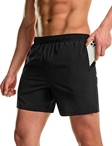 Men's Active Running Shorts, Training Exercise Workout Shorts, Quick Dry Gym Athletic Performance Shorts with Pockets