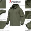 Men's Tactical Jacket 7 Pockets Performance Fleece Lined Water Resistant Ski Snow Soft Shell Winter Coats