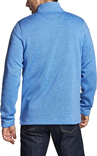 Men's Quarter Zip Thermal Fleece Lined Sweater, Winter Lightweight Soft Pullover Collar Sweatshirt