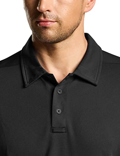 Men's Polo Shirt, Long Sleeve Tactical Shirts, Outdoor UPF 50+ Pique Shirt, Dry Fit Lightweight Golf Shirts