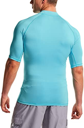 Men's Rash Guard Swim Shirts, UPF 50+ Quick Dry Mid/Short Sleeve Swimming Shirt, UV/SPF Water Surf Shirts