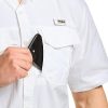 Men's Performance Fishing Shirt, Outdoor Recreation Short Sleeve Shirt, UPF 50+ Breathable Button Down Shirts