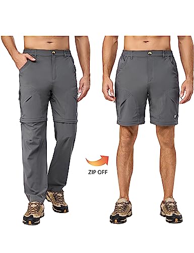 Men's Stretch Convertible Pants Zip-Off Lightweight Quick-Dry Hiking Fishing Travel Pants
