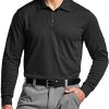 Men's Polo Shirt, Long Sleeve Tactical Shirts, Outdoor UPF 50+ Pique Shirt, Dry Fit Lightweight Golf Shirts