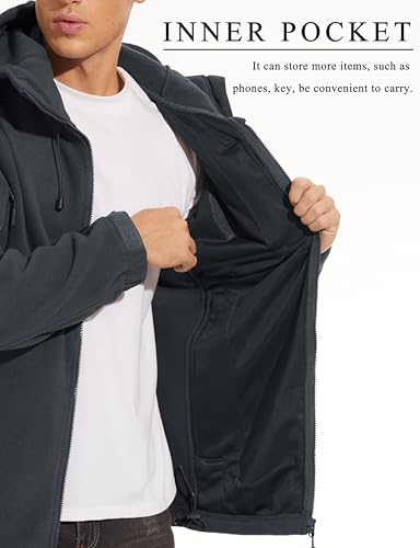 Men's Fleece Jackets Tactical Military Hunting Winter Windproof Warm Hoodie Coat Jacket