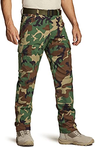 Men's Flex Ripstop Work Pants, Water Resistant Tactical Pants, Outdoor Utility Operator EDC Cargo Pants