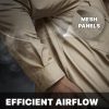 Men's Long Sleeve Tactical Shirts, Ripstop Military Work Shirts, UPF 50+ Breathable Button Down Outdoor Hiking Shirt
