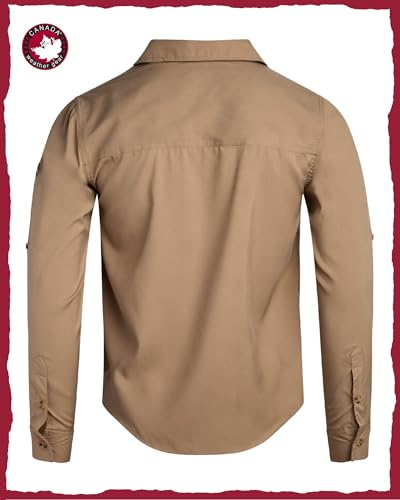 Men's Button Down Shirt - Breathable Mesh Lined Casual Ripstop Long and Short Sleeve Shirt (Sizes: S-XXL)