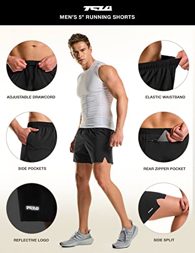 Men's Active Running Shorts, Training Exercise Workout Shorts, Quick Dry Gym Athletic Performance Shorts with Pockets