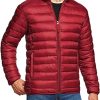 Men's Lightweight Packable Accent Puffer Jacket, Water-Resistant Winter Jackets