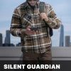 Men's Plaid Flannel Shirt Jacket, Long Sleeve Soft Warm Sherpa/Quilted Lined Jacket, Outdoor Button Up/Zip-Front Jacket