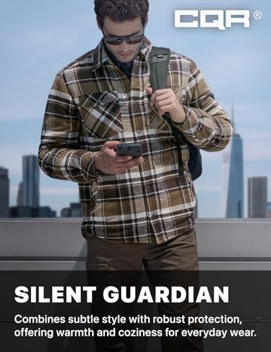 Men's Plaid Flannel Shirt Jacket, Long Sleeve Soft Warm Sherpa/Quilted Lined Jacket, Outdoor Button Up/Zip-Front Jacket