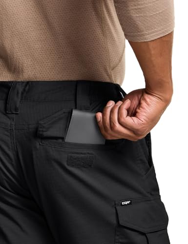 Men's Flex Stretch Tactical Pants, Water Resistant Ripstop Cargo Pants, Lightweight EDC Outdoor Work Hiking Pants