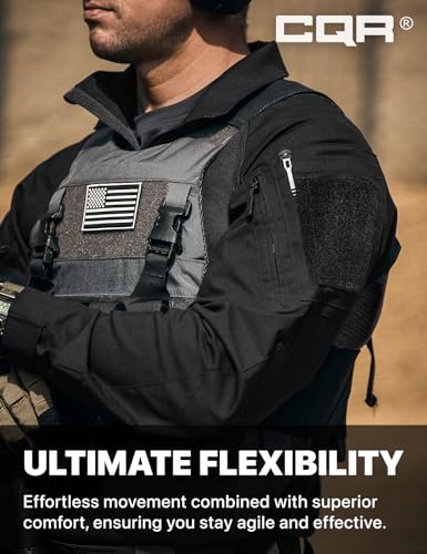 Men's Combat Shirt Tactical 1/4 Zip Long Sleeve Military BDU Shirts Camo EDC Top with Pockets