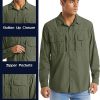 Fishing Shirt for Men, Long Sleeve Shirt Quick Dry Fit, Tactical Shirt Button Up, Work Shirt Lightweight Safari