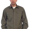 Men's 100% Cotton Brushed and Soft Twill Shirt Jacket with Flannel Lining